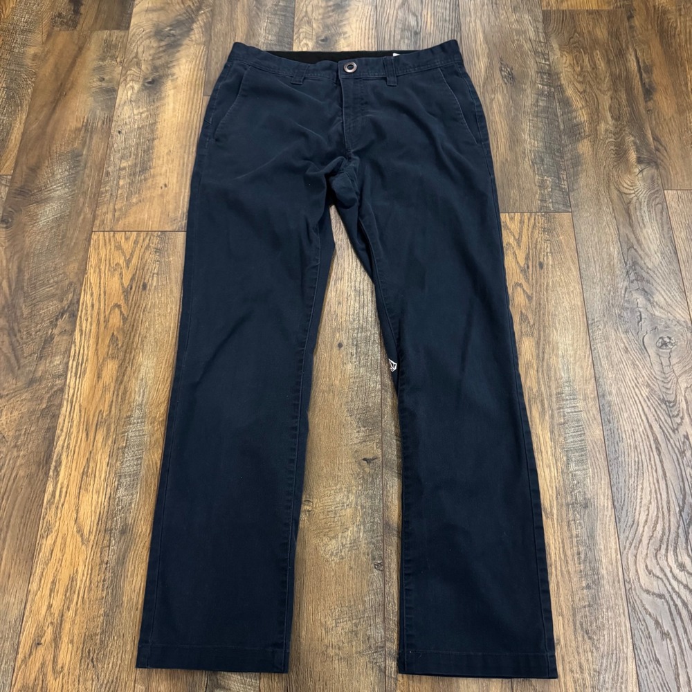 Volcom Frickin Modern Fit Chino Pants Navy Blue Mens 32 Skater Business Casual